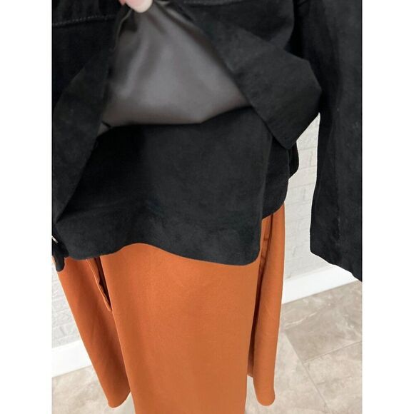 Isaac Mizrahi Women Black Leather Overlay Peplum Jacket Size 22W - Picture 5 of 11